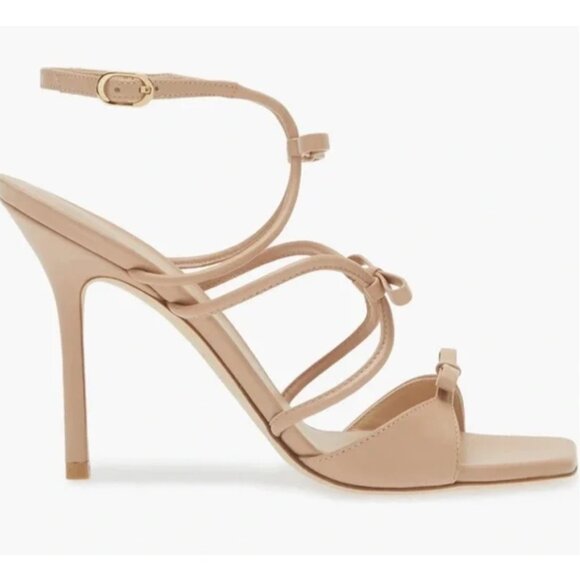 STUART WEITZMAN Tully 100 Strappy Heel Sandal in Adobe Size 8 - Picture 2 of 13